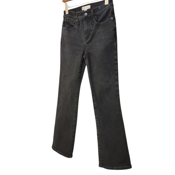 MADEWELL Black Rinse Wash Mid-Rise Kick Out Jeans Womens 26 Polished Casual Y2K - Picture 7 of 16